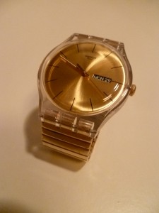 montre swatch doré or eighties