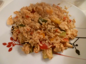 poelée maison riz poulet légumes équilibrée bio